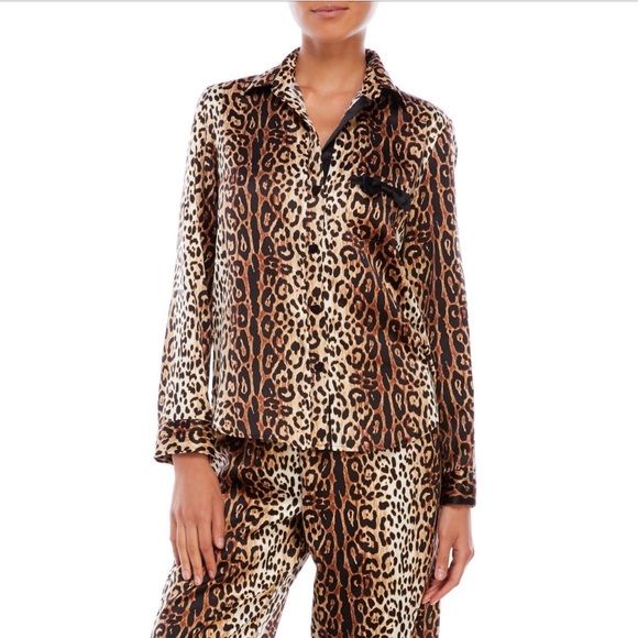 Betsey Johnson Other - Betsey Johnson Animal Print Pajama Button Up Top S